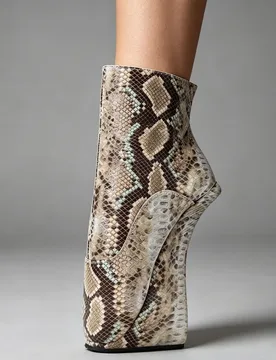 Inch High Heel Platform Snake Print Faux Leather Fetish Sexy Ankle Ballet Heels Boots Sexy Nightclub Party Dress Shoes - Aliexpress - FashionsVida