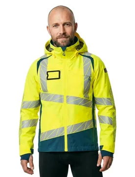 Veste De Pluie Accelerate Safe 19301 Outer Lining Hi-Vis Yellow / Dark Petroleum 5XL - MASCOT - FashionsVida