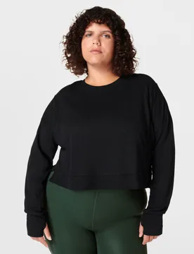 After Class Cotton Blend Relaxed Sweat-shirt Black female - Sweaty betty - FashionsVida