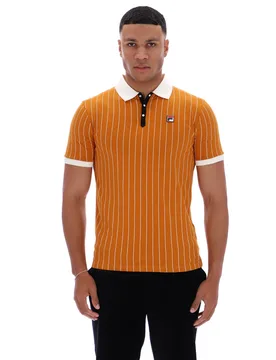 Pumpkin Spice BB1 Classic Vintage Striped Polo - XS - FILA - FashionsVida