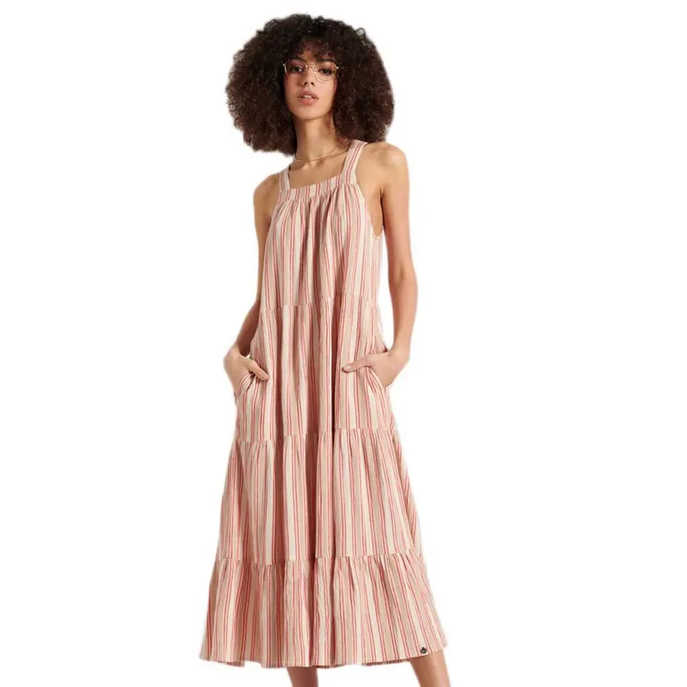 Vestito Sleeveless Embroidered Pink Stripe XS - Superdry - FashionsVida
