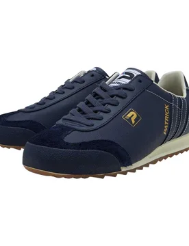 Mens Liverpool Leather Trainers (Navy/off White) - Size Uk 6 - Patrick - FashionsVida