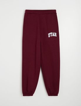 Pantaloni jogger in cotone con stampa UTAH - maroon