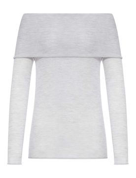 Maglia Con Scollo A Barca In Seta E Cashmere