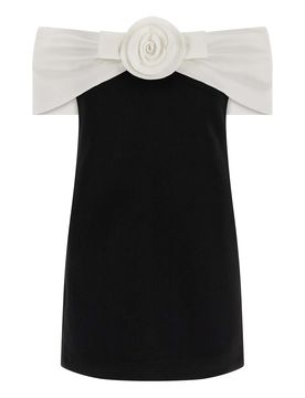 MiniVestito a fiori in crÃªpe nero