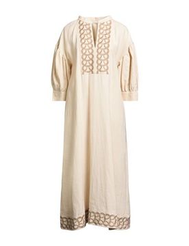 Vestido midi Mujer Beige 36 Mujer