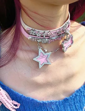 Y2K Choker Crystal Bone Pendant Necklace Kawaii Jewelry Cross Shiny Star Necklace Women Korean Fashion Accessory Punk Harajuku - Aliexpress - FashionsVida