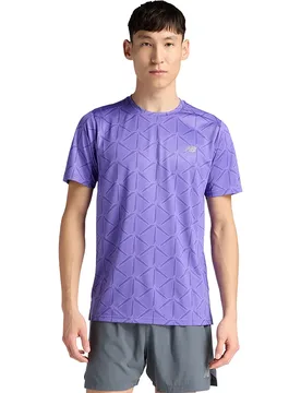 Maglietta A Maniche Corte Sport Essentials Printed Purple S - New Balance - FashionsVida