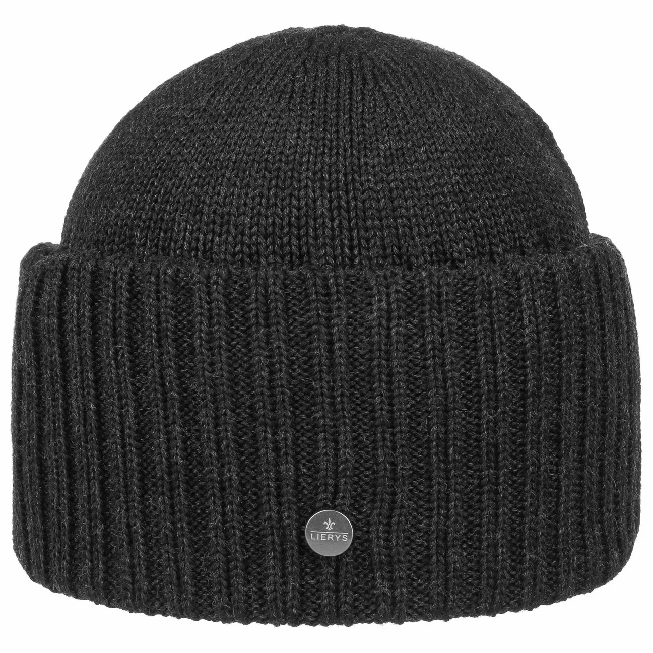 Big Cuff Merino Hat by - anthracite - Female - Size: One Size - Lierys - FashionsVida