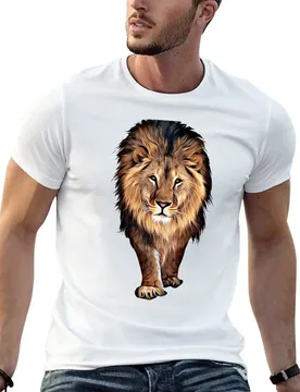 AFRICAN LION WALKING T-Shirt t shirts for man graphic funny man t shirt graphic man graphic t shirt T-shirt - Aliexpress - FashionsVida