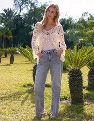 Broidery Side Detail Jeans - 12 / LIGHT BLUE - female