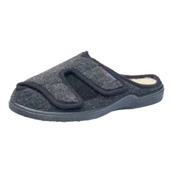Klettpantoffel mit Schurwolle grau 43 Damen