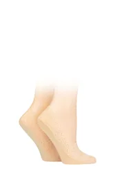 Women's 2 Pair Lace Shoe Liners Nude 4-8 - Cream - Size: Small
