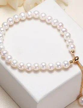 Mm Near Round Baroque Freshwater Pearl Bracelet for Women 16cm 5cm Extend Chain 18K Gold Plated Adjustable Bracelet - Aliexpress - FashionsVida