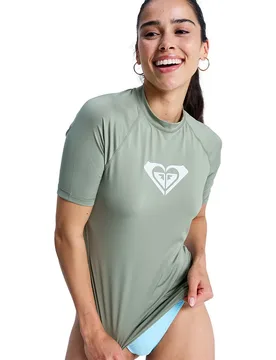 Rash Guard Manches Courtes Erjwr03548 Whole Hearted Oil Green L - Roxy - FashionsVida