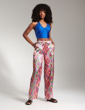 Crop top con allacciatura - blu