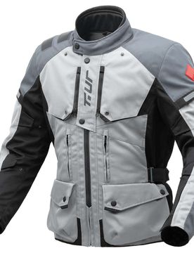 Giacca Moto Tessuto 3 Strati T-ur WAYPOINT Grigio Chiaro Scu taglia S