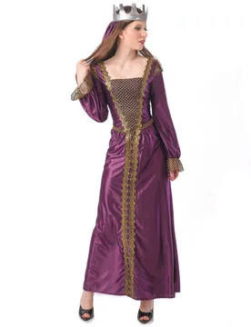 Mittelalterliches Prinzessin-Kostüm für Damen Faschingskostüm violett-gold - female - KARNEVAL-MEGASTORE - FashionsVida