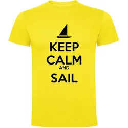Keep Calm And Sail Short Sleeve T-shirt Yellow M Men