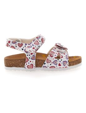 Sandali bianchi con stampa cuori 257A745SR 27