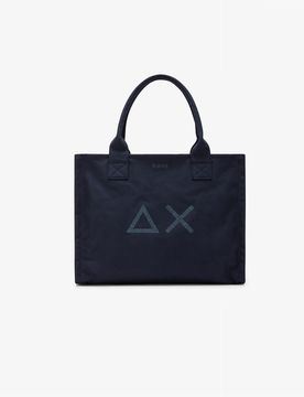 Shopping bag Donna Cali grande in tela di cotone blu navy