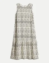 Midikleid Wicy bamboo mit Volant Weiß 44