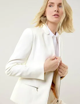 Kofferblazer Airline, normale Größen#Kurzgrößen, Farbe Weiß, 36, knitterfrei super bequem Damen - Walbusch - FashionsVida