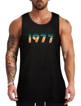 Birthday Year - Retro Color Palette Born in 1977 Tank Top Active Tank Top Lightweight Workout Gym Sleeveless - Aliexpress - FashionsVida