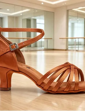 Disponibles 2 alturas de tacón: 5CM y 7CM Zapatos de baile latino, zapatos de baile de salón de satén para estudio, baile de salón, fiesta, compet - Shein - FashionsVida