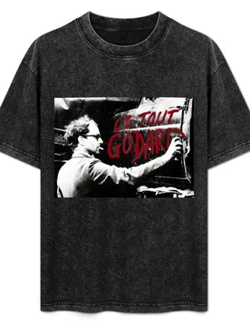 Jean-Luc Godard - Le Tout Godard graffiti T-Shirt Comfort Stretch Tee Shirt - Aliexpress - FashionsVida