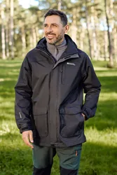 Glacier II Extreme Mens Waterproof Long Jacket - Black - Black - Size: M