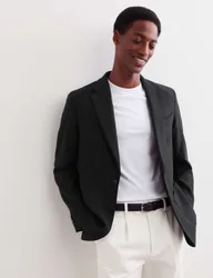 Tailored Fit Wool Herringbone Blazer Black male
