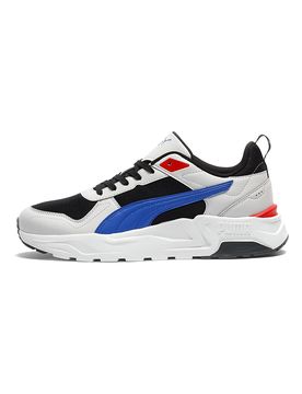 Sneakers bianche nere e blu in mesh Trinity 2 LT 44½