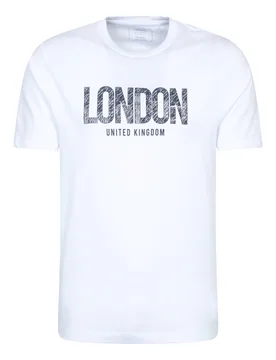 Regional Mens London T-Shirt Cotton Sun Protection Breathable Casual Tee White - Size X-Large - Mountain Warehouse - FashionsVida