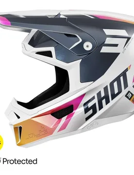 Casco Moto Cross Enduro LITE ULTRA Blu Arancio Rosa Per taglia L - Shot - FashionsVida