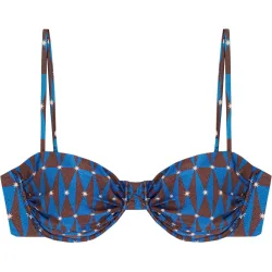 Top de bikini Balconette Vesper fruncido con tejido lúrex y foams extraíbles