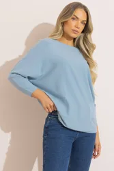 Women's Batwing Jumper in Blue Size: Small - Blue - Size: S