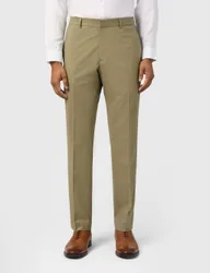 Slim Fit Wool Blend Suit Trousers Khaki male