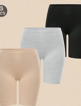 Piezas Pantalón de seguridad sin costuras de unicolor para mujeres, con efecto antirreflectante - Shein - FashionsVida