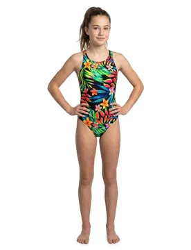Vibrant Jungle Swimsuit Orange 5-6 Years Girls - TURBO - FashionsVida