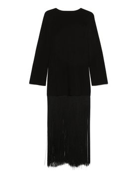 Khaite Vestito con frange pallido