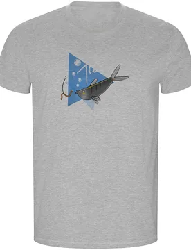 Fish Eco Short Sleeve T-shirt Heather Grey S Men - Kruskis - FashionsVida