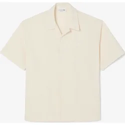 Camisa de hombre de corte holgado de seersucker de manga corta