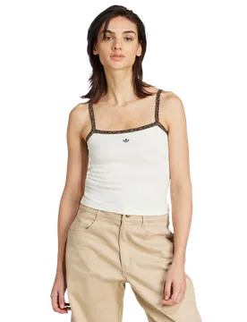 Leopard Tank Top Donna - Top da pista Bianco - Taglia M (38-40) - Jersey di cotone M (38-40) - Adidas - FashionsVida