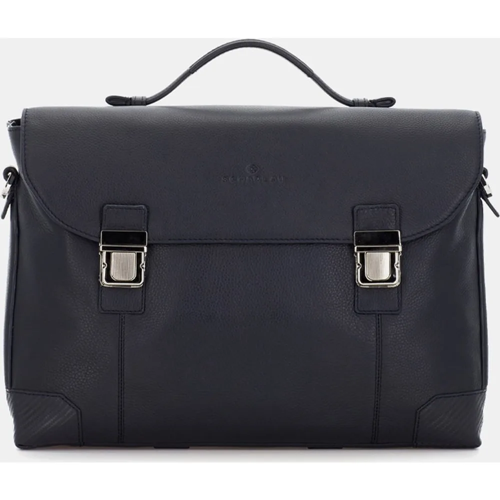 Portadocumentos de hombre de piel en color con doble cierre - Scharlau - FashionsVida