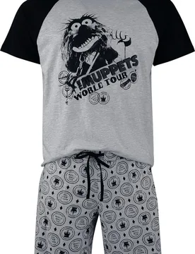 Schlafanzug - Animal - M bis 3XL - für Männer - Größe 3XL - grau/schwarz - EMP exklusives Merchandise! - Männer - male - Die Muppets - FashionsVida