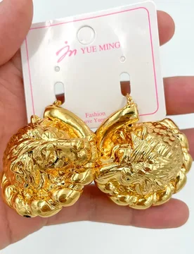Women Gold Color Wedding Earring Dubai Nigeria Personalized Style Plated Jewelry Accessories Large Hoop Earrings - Aliexpress - FashionsVida