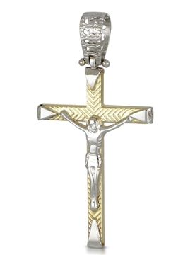Ciondolo Croce Oro Giallo Bianco GL101153