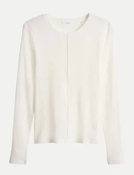 Opus Rippshirt Sadalie Weiß 38 - Opus - FashionsVida