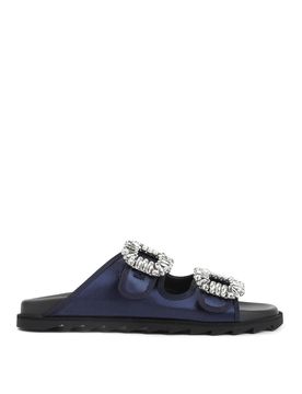 Mules Slidy Strass Bord Gros